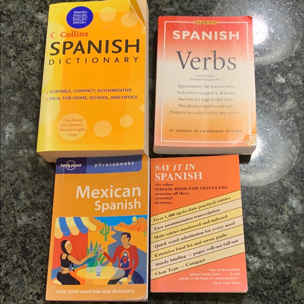 Spanish Dictionary and Verb Set - Yellow and Red